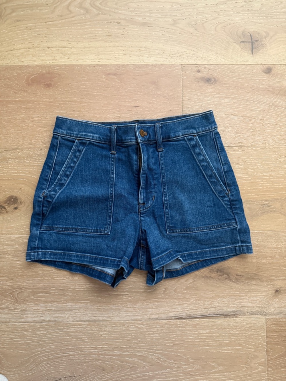 J. Crew Indigo High-Rise Utility Jean Shorts